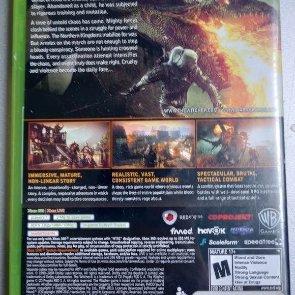 The witcher 2 Xbox with enhanced edition instruction manual, map, and discs - Picture 2 of 6